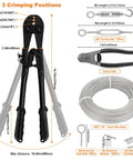 One Eighth Inch Vinyl Coated Stainless Steel Cable Rope Kit With Crimping Tool and components for DIY projects