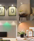 LED Wall Mounted Reading Lights Dope 2 Pack Cordless Magnetic Wall Sconce with Remote 360 Degree Rotating displayed in various rooms