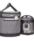 Two Compartment Travel Carry Bag For 8 Qt Instant Pot Pressure Cooker On The Go Insulated Tote With Accessory Pockets Grey