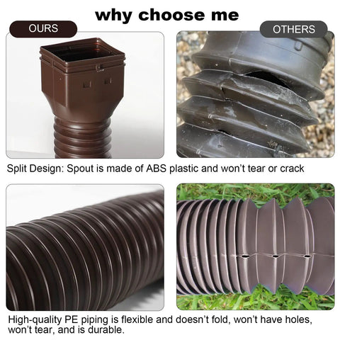 Comparison of Two Pack Flexible Downspout Extenders For Rain Gutters Extendable From 21 To 68 Inches Durable No Brainer Install