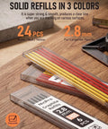 Real Talk This Workhorse Carpenter Pencil Set Is Built Sick For The Daily Grind Marks Crisp Wood Lines Includes Pocket Sharpener Rugged Holster Spare Refills And Grippy Comfort - 24 graphite refills in black, red, and yellow for carpenter pencils.