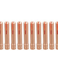 Premium 10 Pcs 13N22 Collets For TIG Welding Torch Consumables Fits WP9 WP20 WP25 Series Heavy Duty Replacement Parts, copper color, front view.