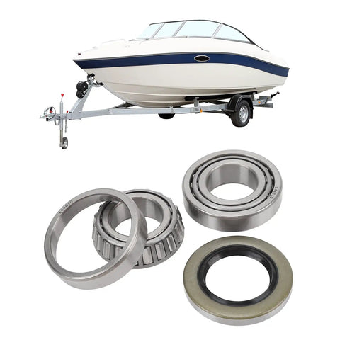 Boat trailer with All In One Trailer Wheel Hub Bearings Kit With L44643 Inner And Outer Bearings And Grease Seals Races And Hardware Steel