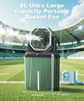 All In One Misting Fan With 24000mAh Battery And 8L Water Tank For Outdoor Cooling While Camping Or On The Worksite shown on field.