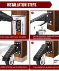 Installation steps for Built Tough Retractable Workbench Caster Kit Moves Heavy Shop Load With Zero Sweat Smart Step Brakes.
