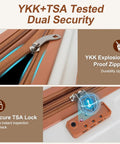 Close-up of YKK zipper and TSA lock on 28 Inch Large Checked Luggage With Dual Spinner Wheels Lightweight PC Plus ABS Hardshell Case