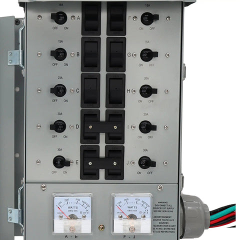 Backup Power Transfer Switch Kit 50 Amp With 10 Circuits Delivers 12,500 Watt Total Includes 25 Foot Cord And Outdoor Rated 50A Inlet