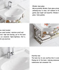 Sink Corner, Wall Hung Porcelain Ceramic Sink, Wall Mounted Bathroom Vessel Sink with Towel Rack,60x38x45cm with stainless steel support.