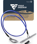 Endeavor Spearfishing Stringer With 33 Inch Stainless Cable Heavy Duty 2 Inch Carabiner 7.5 Inch Sharpened Rod In Blue