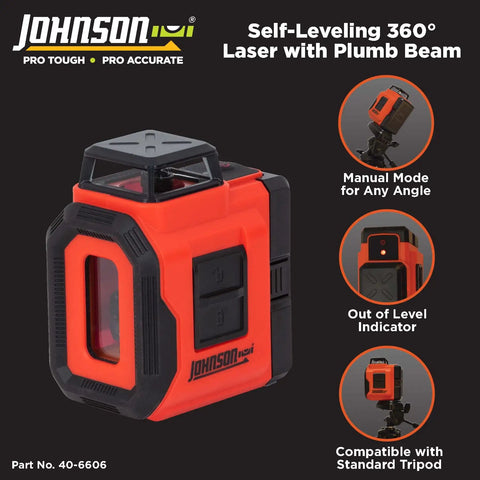 Self Leveling 360 Degree Line Laser with Horizontal and Vertical Beams 50 ft Range High Precision About Three Sixteenths Inch