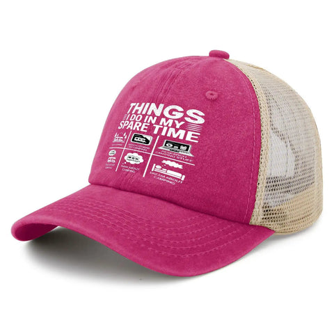 Funny Things I Do In Spare Time RV Camper Trucker Hat Camping Cap For Dad Gift Outdoor Adventure Wear Classic Dad Hat For Camping Road Trip Hiking And Casual Everyday Use