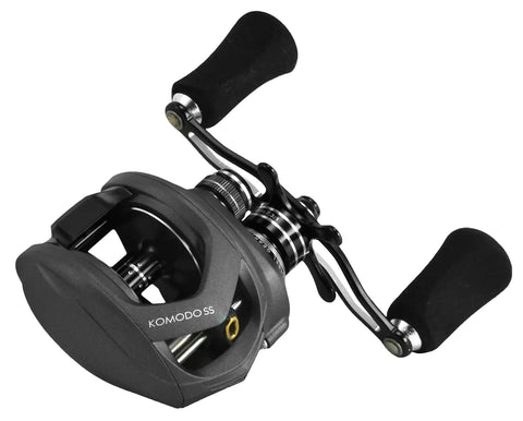 Heavy Duty Aluminum Frame Baitcaster Reel Featuring Stainless Steel Internals And Killer Drag Power Perfect For Bass Fishing Pro Level side view with ergonomic handles