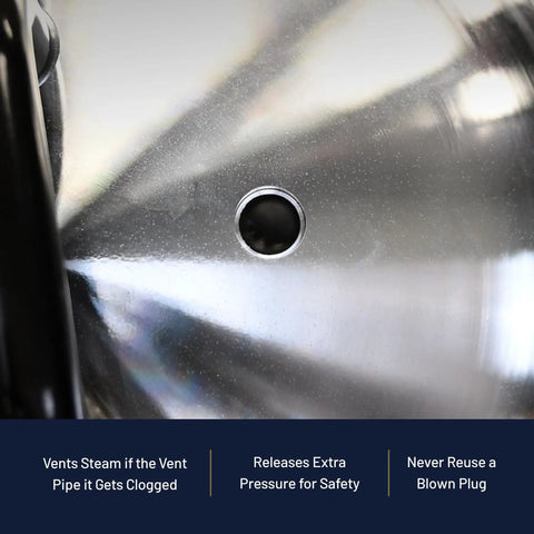 Close-up of Overpressure Rubber Safety Plug for 1930 Pressure Cookers and Canners Black Auto Vent Steam If Vent Pipe Clogs Fits All 1930 Models