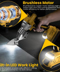 Cordless Metal Shears Brushless Sheet Metal Cutter Bare Tool No Battery Included cutting metal with LED light