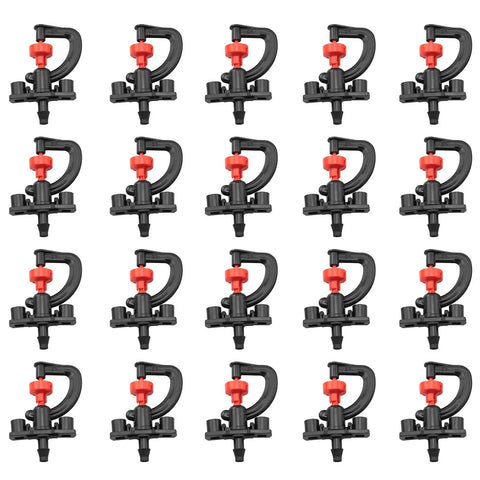 20 pieces of 360 Degree Rotating Plastic Micro Spray Nozzle With Bracket For Greenhouse Irrigation