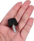 8pcs Adjustable Rubber Furniture Leveling Feet With M6 Thread Screws For Desks And Chairs, Anti Slip, Noise Reduction, Easy Install, Perfect For Uneven Floors In Bedrooms And Living Rooms, black rubber foot with M6 screw in hand