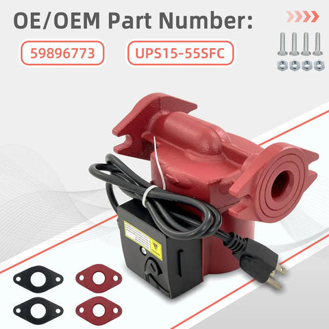 Three Speed Circulator Pump For Hot Water Hydronic Heating, One Twelfth Hp Flow Control Valve, Plug And Play Swap With gaskets and screws.