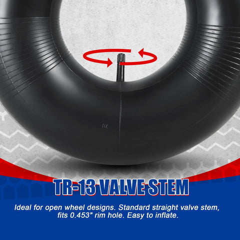 Heavy Duty 15x6.00-6 Inner Tubes With TR-13 Straight Valve Stem for Lawn Mowers, Wheelbarrows, ATVs and Go Karts, close-up
