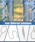 Heavy Duty Gate Chain For Outdoor Fence Made From 304 Stainless Steel Weatherproof Hanging Chain For Garden Yard And Farm Use Strong Load Bearing Silver Built Tough For Any Gate Weather Resistant
