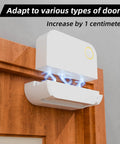 Alarm Contact Sensor Riser For 2nd Gen Door And Window Sensors, 10mm Height Extension Kit For Uneven Surfaces, Snap-On Mount, Crown Molding And Trim Friendly, No Tools Required, Sensor And Magnet Not Included installed on a wooden door