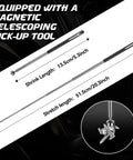 Upgraded Double Jointed Extra Long Flex Head Ratchet Wrench Set with magnetic telescoping pick-up tool, shrink and stretch length