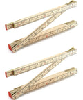 Two Pack Folding Wood Rule 6 Ft 6 In Ruler With US And Metric Measurements For Carpenters One Hand Operation No Ladder Needed