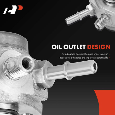 Close-up of oil outlet design on High Pressure Fuel Pump For Ford F150 Expedition Transit 150 250 350 2015-2022 Lincoln Navigator.