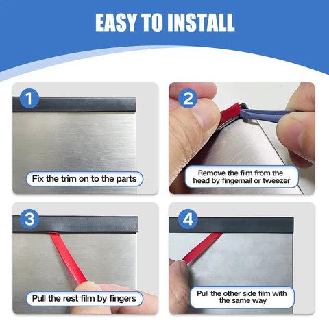 Installation guide for Self Adhesive Rubber Edge Trim U Channel Edge Trim For Quarter Inch Mirror And Flexiglass EPDM Material Black 20 Foot Roll Fits Quarter Inch Edges Easy Install No Glue Needed