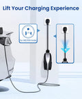 Heavy Duty Nema 6 50 Adapter For Tesla Gen 2 Mobile Connector 240V 32A Ev Charger Plug mounted to a wall outlet.