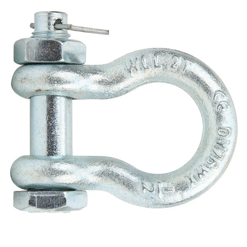 Heavy Duty Bow Anchor Shackle For Ship Lifting 2T To 6.5T Galvanized Alloy Steel Hardware Tool With Nut, detailed close-up view.