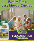 All Natural Flea And Tick Yard Spray For Outdoors With Essential Oils, Pet And Family Safe, Hose End Sprayer, in park setting