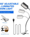 Beastly Bright Clamp Lamp With 2000 Lumens, 20W LED Sewing Machine Work Light, showing adjustable metal hose and clamp base.