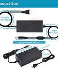 DC 12V 5A Power Supply Adapter Transformer with 100 To 240V AC Input and 5.5x2.5mm DC Output Jack with detailed dimensions