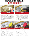 Headlight repair with Dope Drill Sanding Attachment Kit With 3 Inch Hook And Loop Discs, sanding process on a car headlight