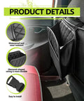Car Seat Back Organizer PU Leather Hanging Pocket Waterproof Easy To Clean Multipurpose Storage Bag For Small Items Universal Fit For Car SUV Truck Black installed on a vehicle seat.