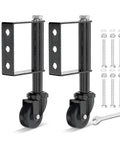 2 Pack 2 Inch Gate Caster Wheels For Wooden Gates, 100-200 Pound Capacity, Spring Loaded Solid Rubber Tires, Heavy Duty Gate Rollers