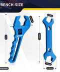 Adjustable AN Fittings Wrench Set For Hose Adapters 3AN 16AN With Double Ended 6AN To 8AN Socket Wrench Aluminum Blue Sizes Shown