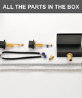 Matte Black Waterfall Tub Filler Deck Mount With Three Hole Roman Tub Faucet And Two Square Handles Valve Included