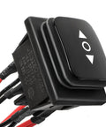 Waterproof Reverse Polarity Momentary DC 12V Six Pin Three Position On Off On Rocker Switch with wire detail view