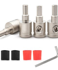 0 To 4 Gauge Power Reducer Connectors For Car Audio Amplifier Beefy Brass Wire Terminal Connectors With Heat Shrink Tubing And Allen Key 4 Pack For Amp Input AWG Power And Ground, 4 brass reducers with heat shrink and Allen key