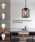 Cozy Farmhouse Pendant Light Metal Hanging Light Fixture With Wooden Grain Finish 63 Inch Adjustable Chain for dining room