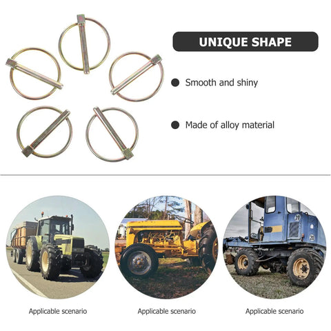 Heavy Duty Galvanized Steel Retaining Pin Set With Circular Ring O Ring Lock Pins for machinery use
