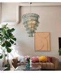 Top Shelf Clear Glass Led Pendant Light Featuring Rustic Green Iron Frame Retro Hanging Ceiling Lamp For Living Room And Bedroom Lazy Weekend Vibes Decor, showcasing a unique glass design.