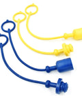 4 Pack Hydraulic Quick Coupler Dust Cap And Plug Set For 1/4 In ISO Fittings Blue And Yellow Caps Includes 1/4 And 3/8 In ISO Compatibility Tearproof OEM Upgrade 50 Percent Tougher Lifetime Warranty