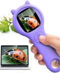 Portable Kids Microscope With 2 Inch Screen And 1080P Autofocus, Real Time Live Viewing, STEM Outdoor Science Kit, Purple