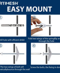 Heavy Duty Toggle Bolt Set for Drywall and Hollow Walls with Three Sizes 1 8th Inch, 3 16th Inch and 1 4th Inch Butterfly Anchors, Great for Hanging Shelves and Heavy Fixtures, Metal Drywall Anchors and Screws Kit, 48 Pieces.