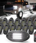 Pure White LED Rock Lights Kit For Trucks With 12 Pods 6000K White Lighting Switch Powered Easy On Off Durable Waterproof