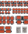 DT Waterproof Automotive Connector Kit, 372-Piece Set With 2 3 4 6 8 12 Pin Sealed Housings, PA66 Nylon and contacts