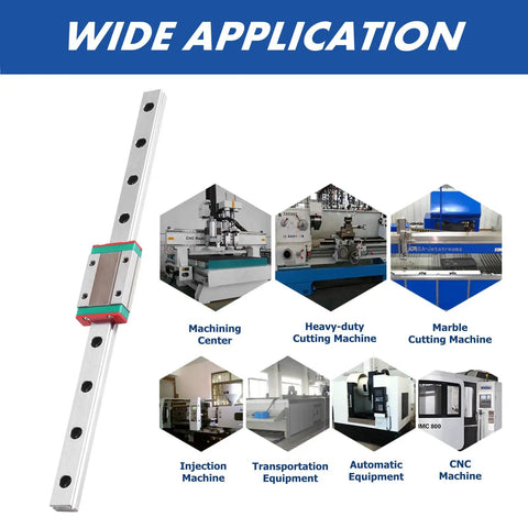 Miniature Linear Rail With Slide Block 12mm Wide for precision motion applications in CNC machines and cutting equipment