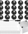 Hella Durable Self Adhesive Caster Wheels One Inch Swivel Plates with mounting kit, tools, and screws, showing 20 caster wheels.
